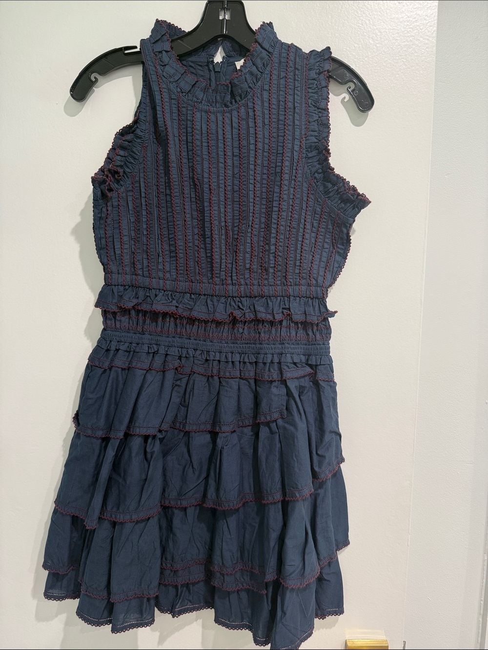 Sea New York Navy Mini Dress with Subtle Red Trim
